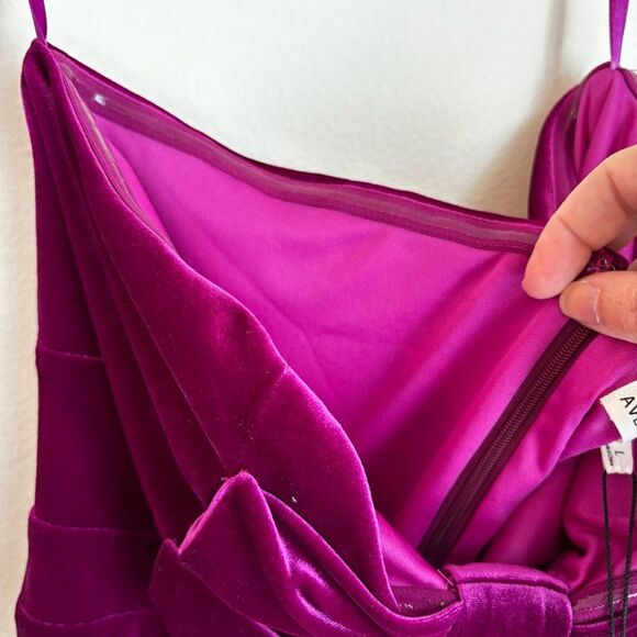 Avec Les Filles Bow Strapless Cutout Mini dress size large fuchsia pink NWT! - Picture 12 of 14
